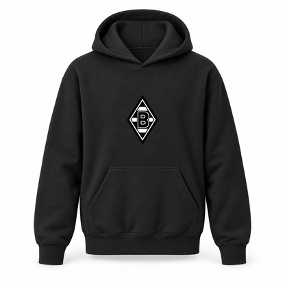 Youth Kids Borussia Monchengladbach FC Pullover Hoodie | Color: Black | Refreshed youth hoodie, original Drive artwork