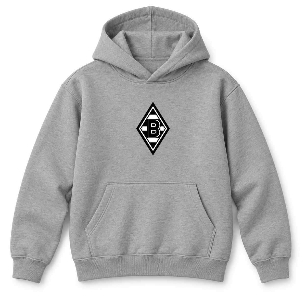 Youth Kids Borussia Monchengladbach FC Pullover Hoodie | Color: Grey | Refreshed youth hoodie, original Drive artwork