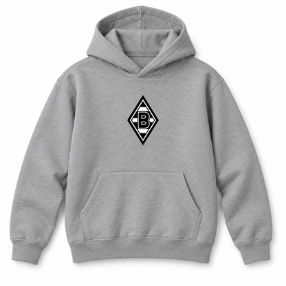 Youth Kids Borussia Monchengladbach FC Pullover Hoodie | Color: Grey | Refreshed youth hoodie, original Drive artwork