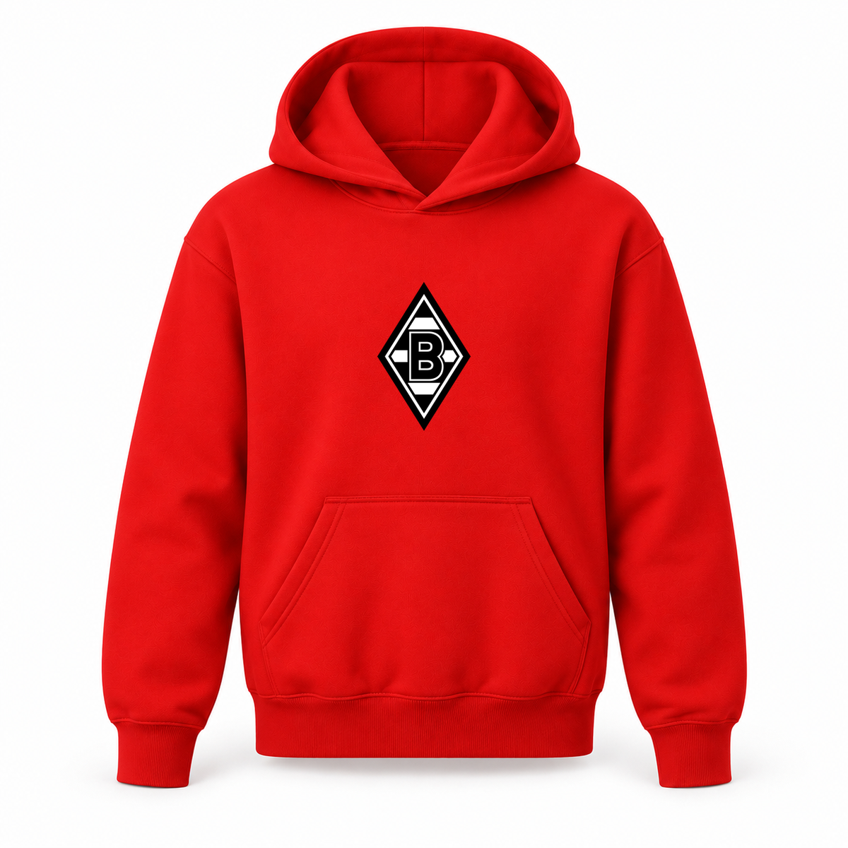 Youth Kids Borussia Monchengladbach FC Pullover Hoodie | Color: Red | Refreshed youth hoodie, original Drive artwork