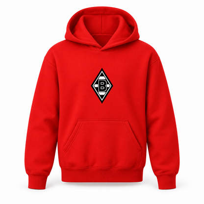 Youth Kids Borussia Monchengladbach FC Pullover Hoodie | Color: Red | Refreshed youth hoodie, original Drive artwork