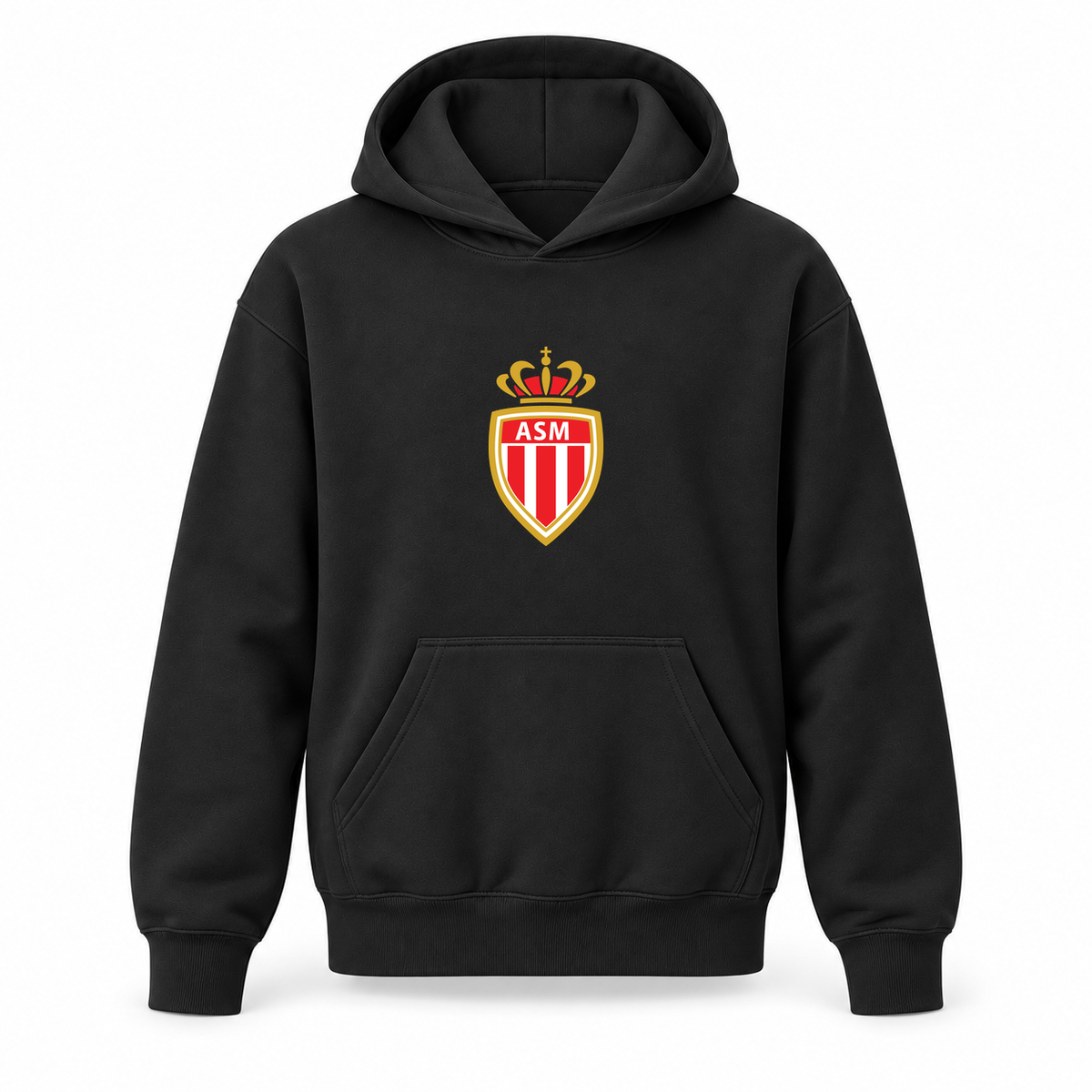 Youth Kids AS Monaco FC Pullover Hoodie | Color: Black | Refreshed youth hoodie, original Drive artwork