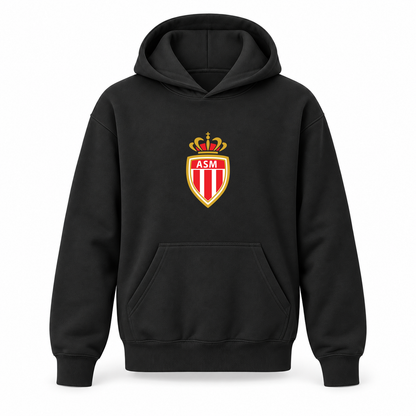 Youth Kids AS Monaco FC Pullover Hoodie | Color: Black | Refreshed youth hoodie, original Drive artwork
