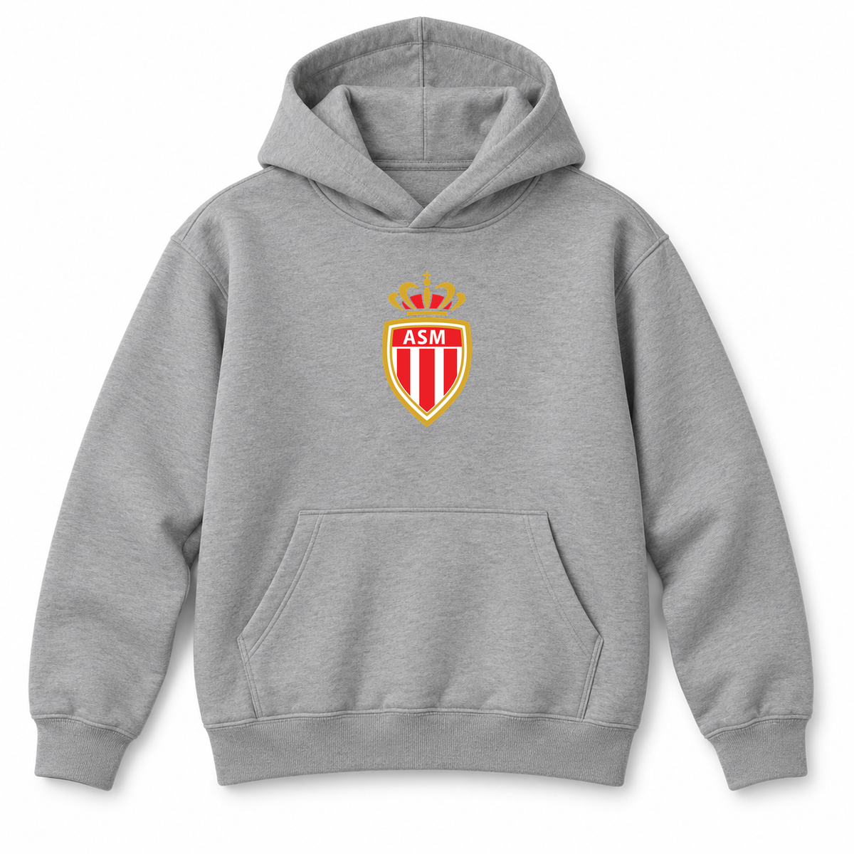 Youth Kids AS Monaco FC Pullover Hoodie | Color: Grey | Refreshed youth hoodie, original Drive artwork