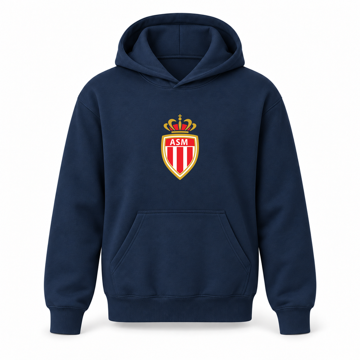 Youth Kids AS Monaco FC Pullover Hoodie | Color: Navy | Refreshed youth hoodie, original Drive artwork