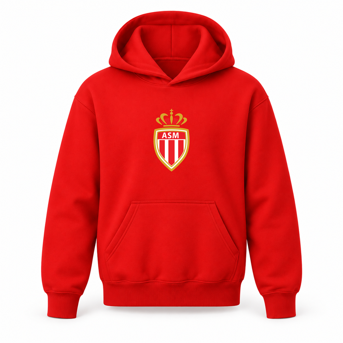 Youth Kids AS Monaco FC Pullover Hoodie | Color: Red | Refreshed youth hoodie, original Drive artwork