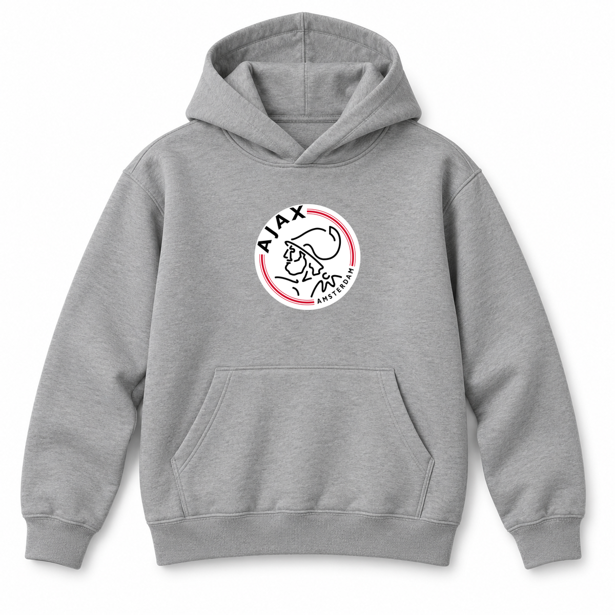 Youth Kids Amsterdamsche FC Ajax Pullover Hoodie | Color: Grey | Refreshed youth hoodie, original Drive artwork