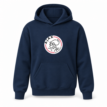 Youth Kids Amsterdamsche FC Ajax Pullover Hoodie | Color: Navy | Refreshed youth hoodie, original Drive artwork