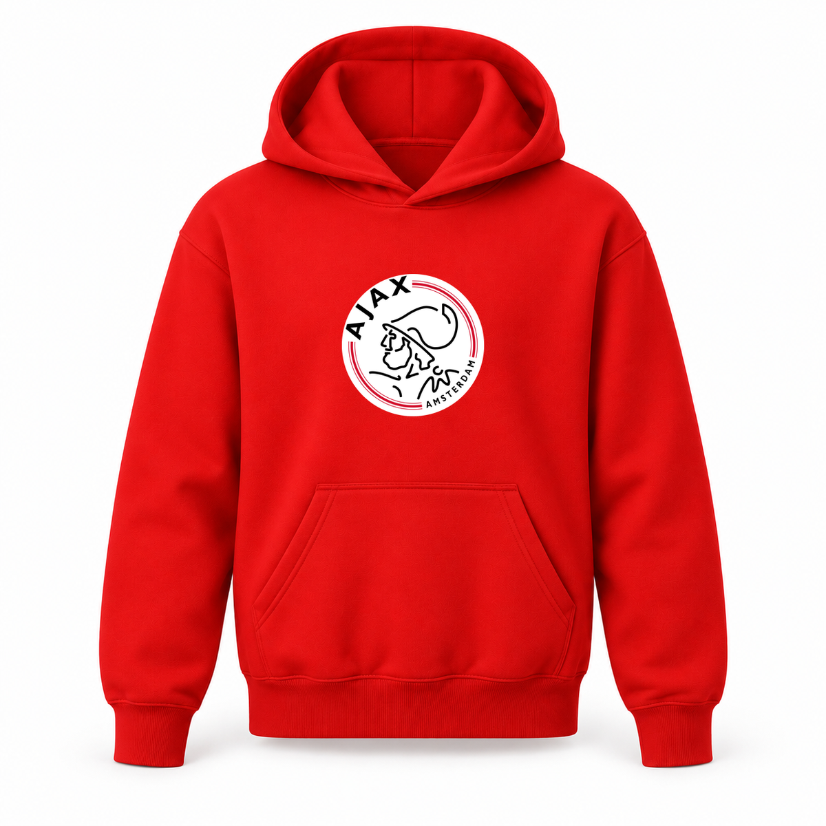 Youth Kids Amsterdamsche FC Ajax Pullover Hoodie | Color: Red | Refreshed youth hoodie, original Drive artwork