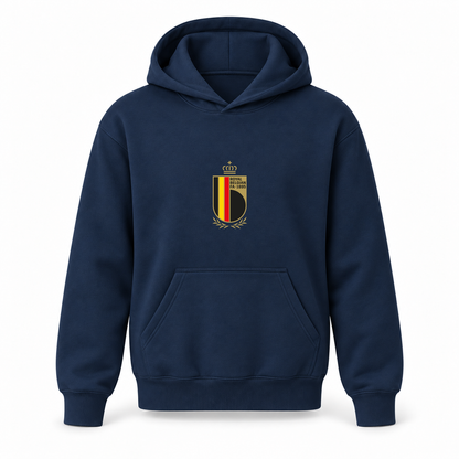 Youth Kids Belgium National Soccer Team Pullover Hoodie | Color: Navy | Refreshed youth hoodie, original Drive artwork