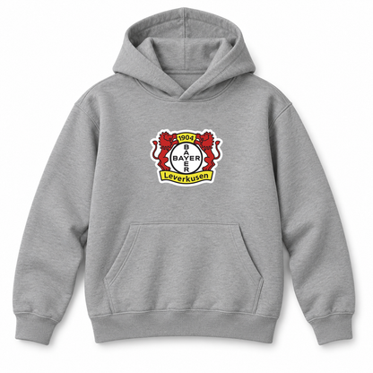 Youth Kids Bayer Leverkusen FC Pullover Hoodie | Color: Grey | Refreshed youth hoodie, original Drive artwork