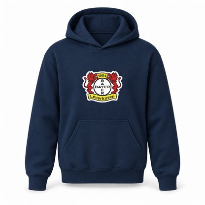 Youth Kids Bayer Leverkusen FC Pullover Hoodie | Color: Navy | Refreshed youth hoodie, original Drive artwork