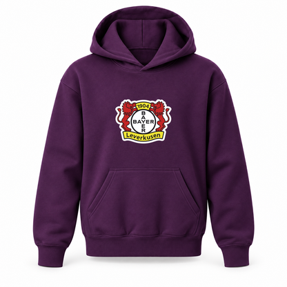 Youth Kids Bayer Leverkusen FC Pullover Hoodie | Color: Purple | Refreshed youth hoodie, original Drive artwork
