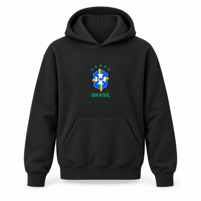 Youth Kids Brasil National Soccer Team Pullover Hoodie | Color: Black | Refreshed youth hoodie, original Drive artwork