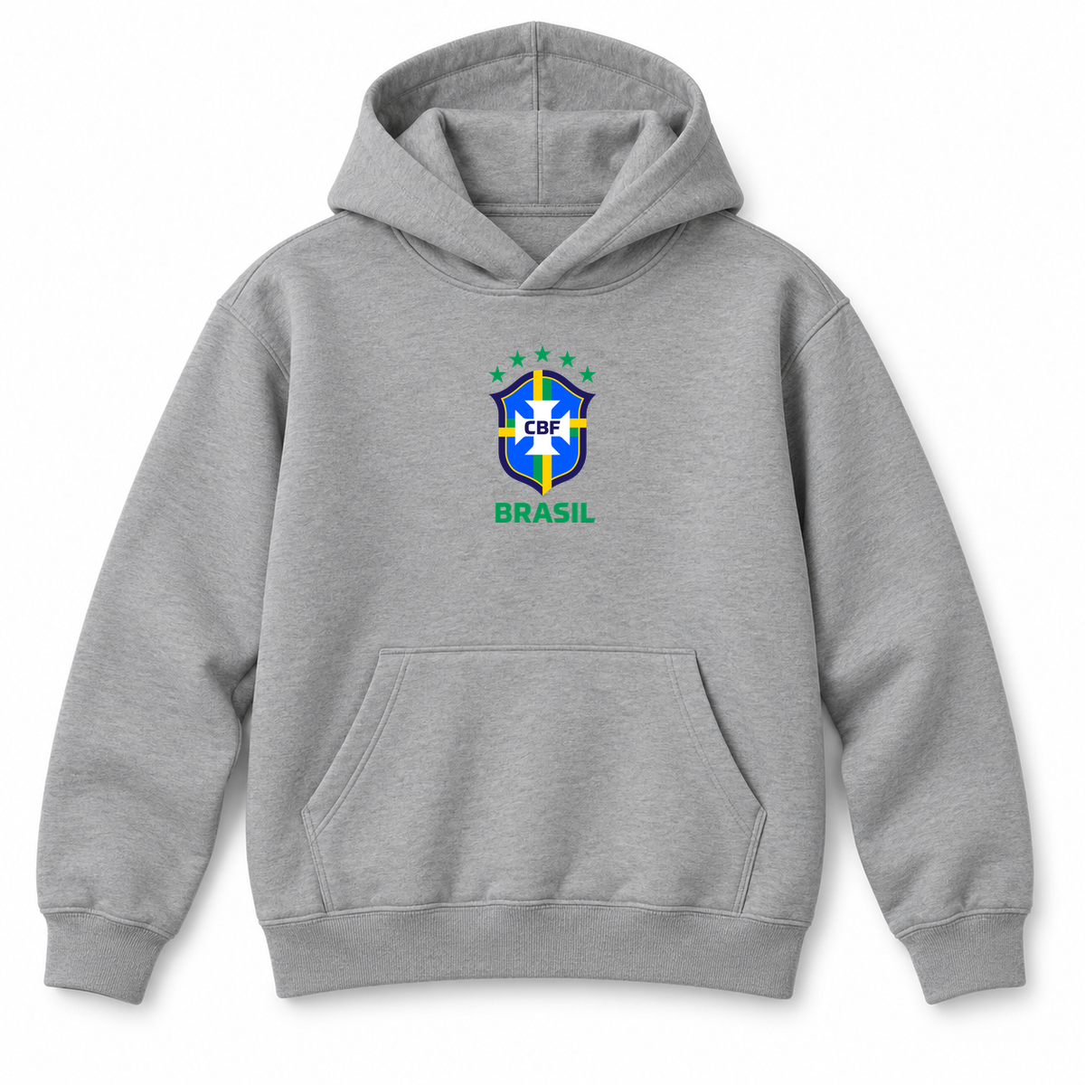 Youth Kids Brasil National Soccer Team Pullover Hoodie | Color: Grey | Refreshed youth hoodie, original Drive artwork
