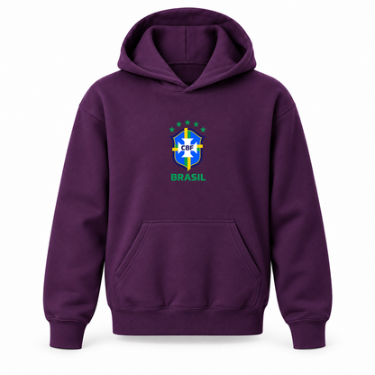 Youth Kids Brasil National Soccer Team Pullover Hoodie | Color: Purple | Refreshed youth hoodie, original Drive artwork
