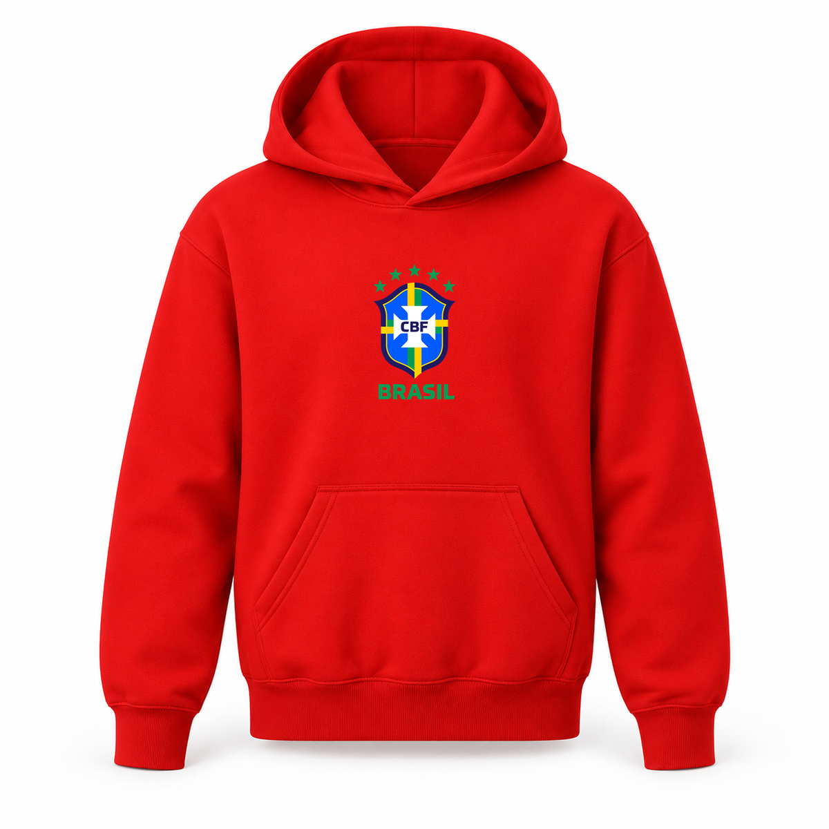 Youth Kids Brasil National Soccer Team Pullover Hoodie | Color: Red | Refreshed youth hoodie, original Drive artwork