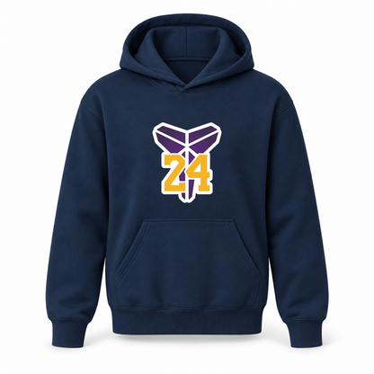 Youth Kids Kobe Bryant Mamba 24 Pullover Hoodie | Color: Navy | Refreshed youth hoodie, original Drive artwork