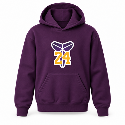Youth Kids Kobe Bryant Mamba 24 Pullover Hoodie | Color: Purple | Refreshed youth hoodie, original Drive artwork