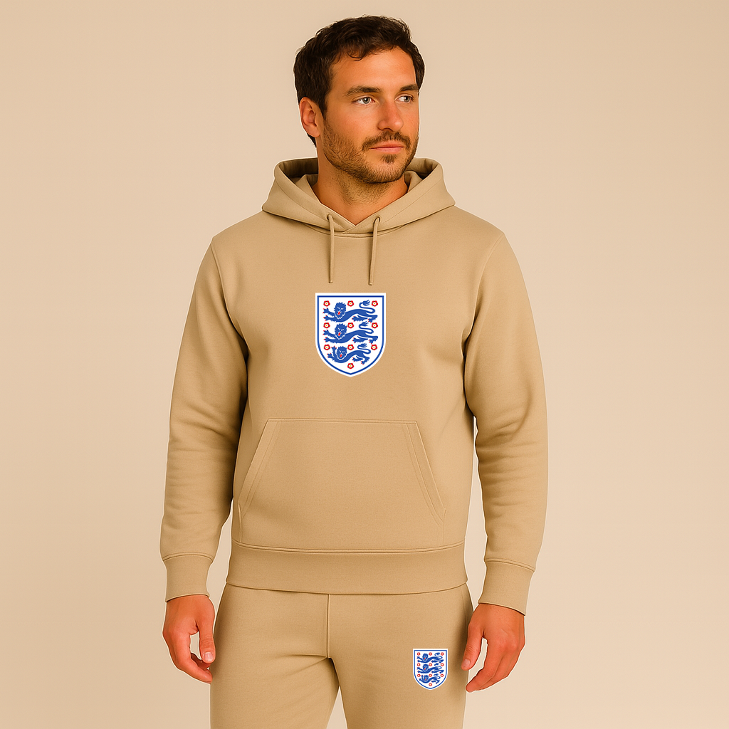 Men's England National Football Team Logo Hoodie Joggers Set
