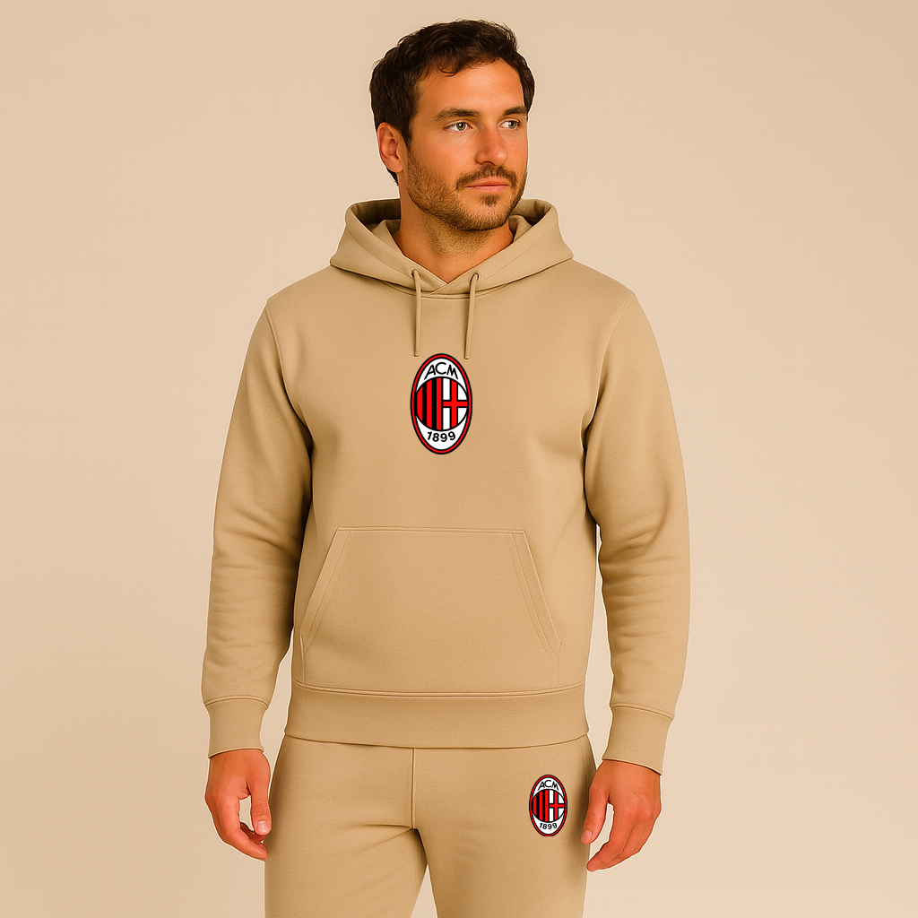 Men’s AC Milan Soccer Logo Hoodie Joggers Set