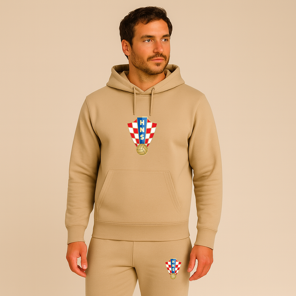 Men's Croatia National Soccer Team Hoodie Joggers Set