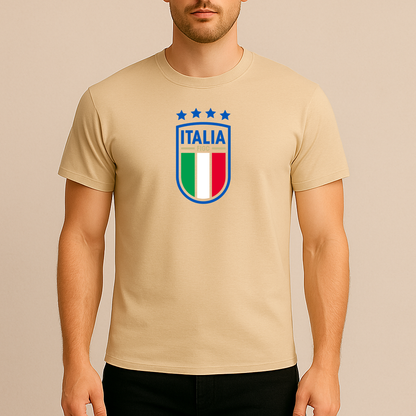 Men's Italy National Soccer Team Cotton T-Shirt