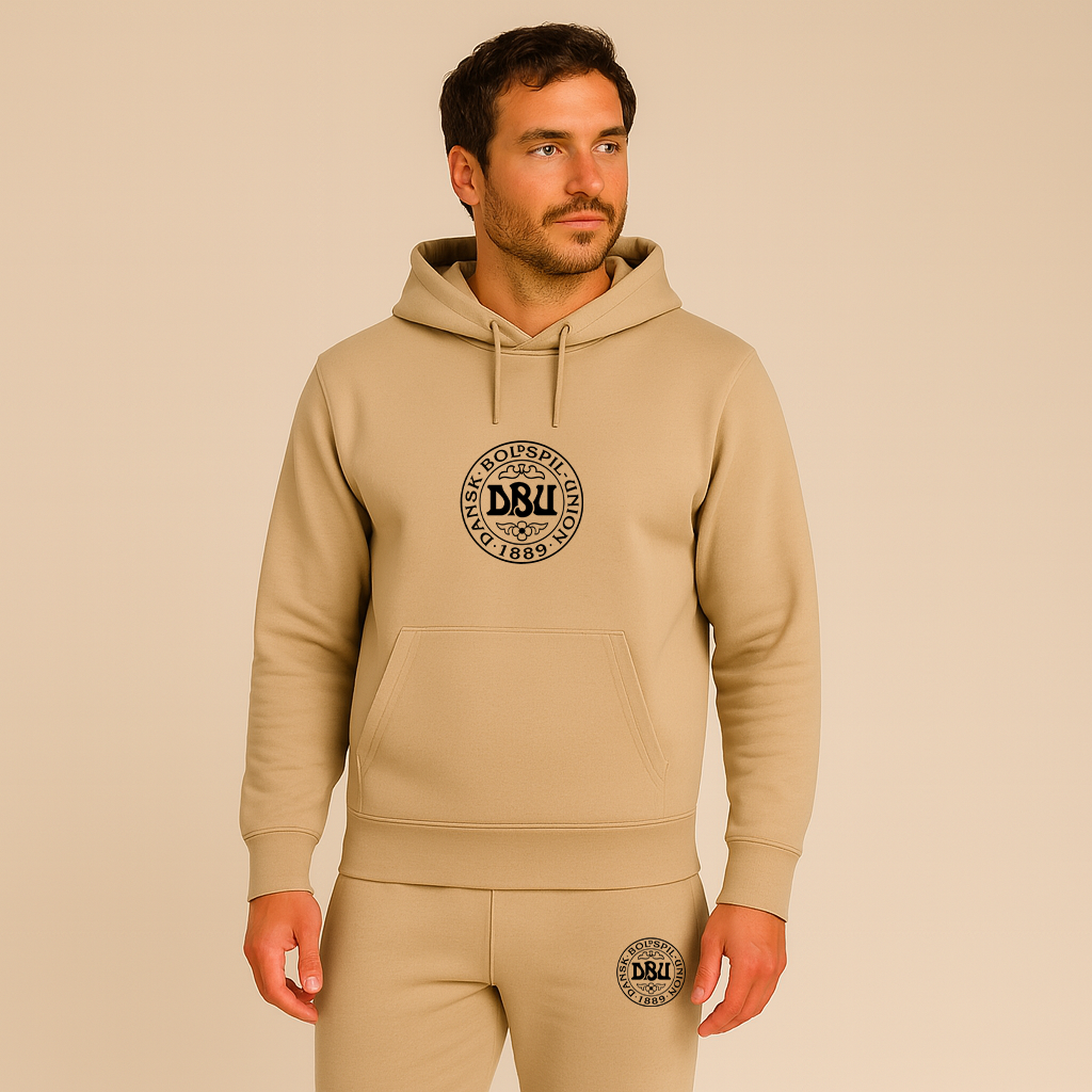 Men's Denmark Soccer Soccer Logo Hoodie Joggers Set