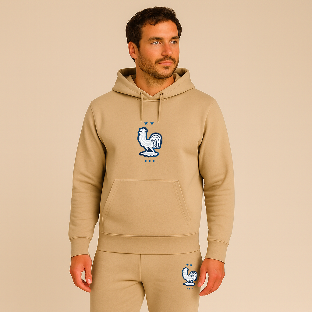 Men's France National Soccer Team  Logo Hoodie Joggers Set