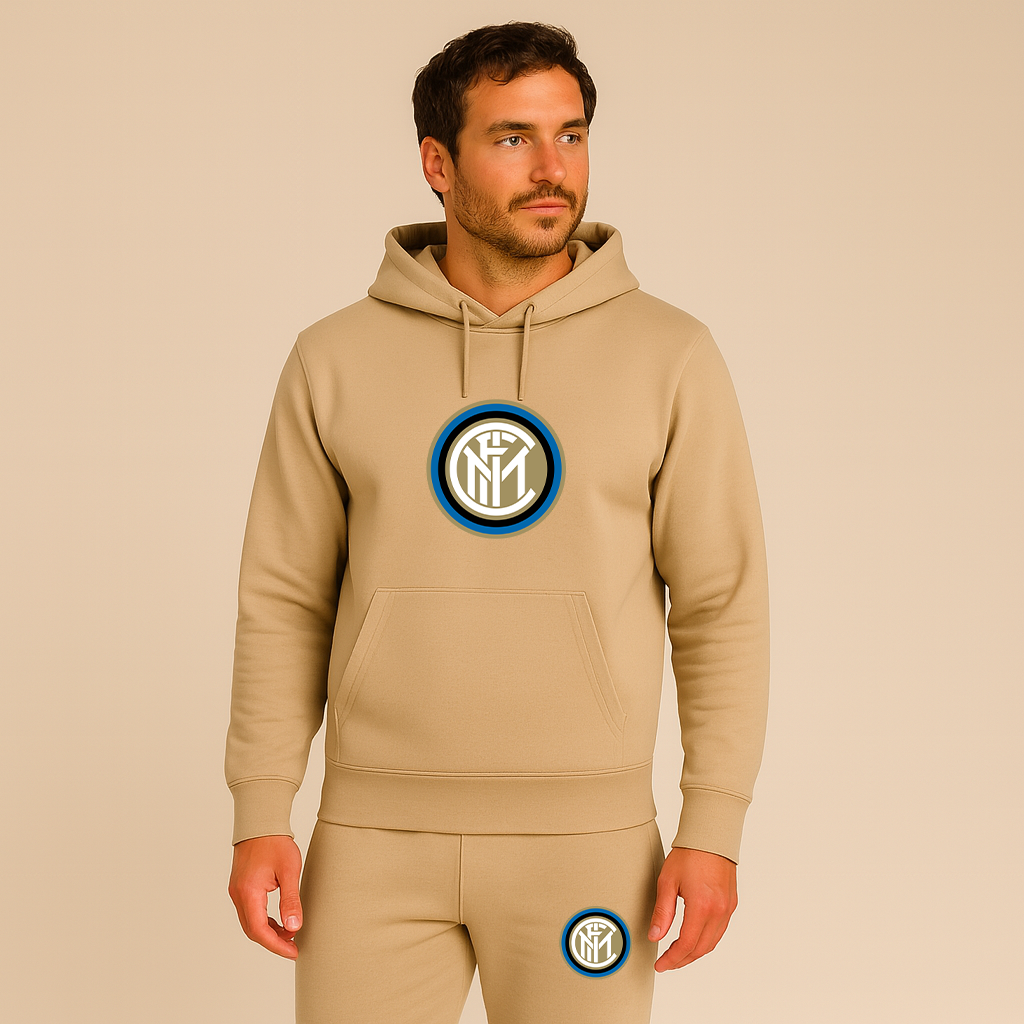Men's Inter Milan Soccer Logo Hoodie Joggers Set