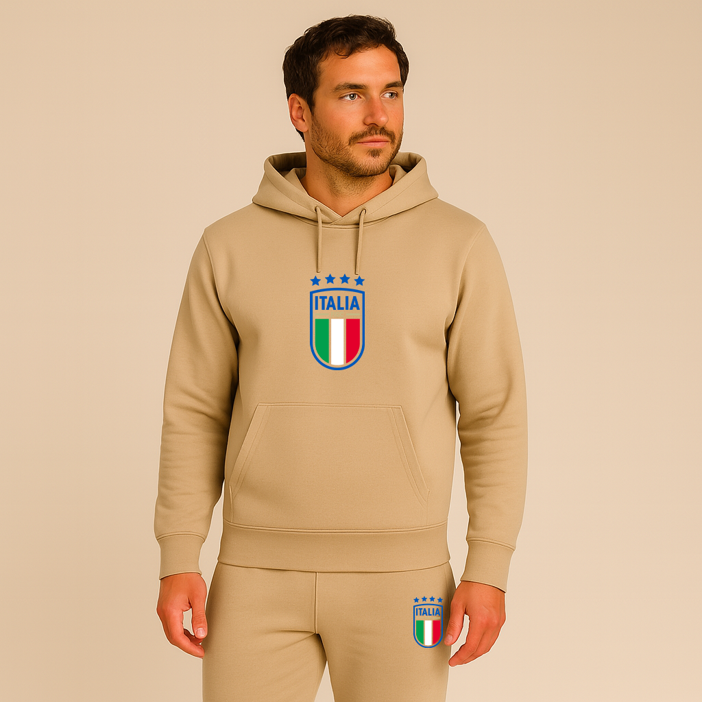 Men's Italy National Soccer Team Hoodie Joggers Set