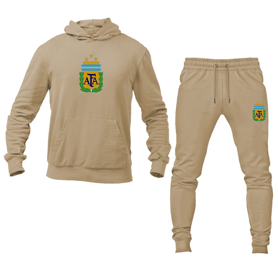 Men's Argentina National Soccer Team Logo Hoodie Joggers Set