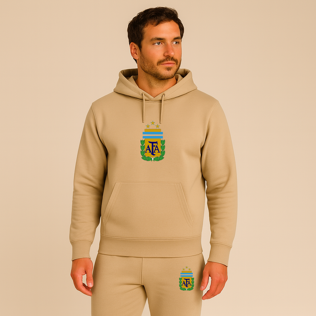 Men's Argentina National Soccer Team Logo Hoodie Joggers Set