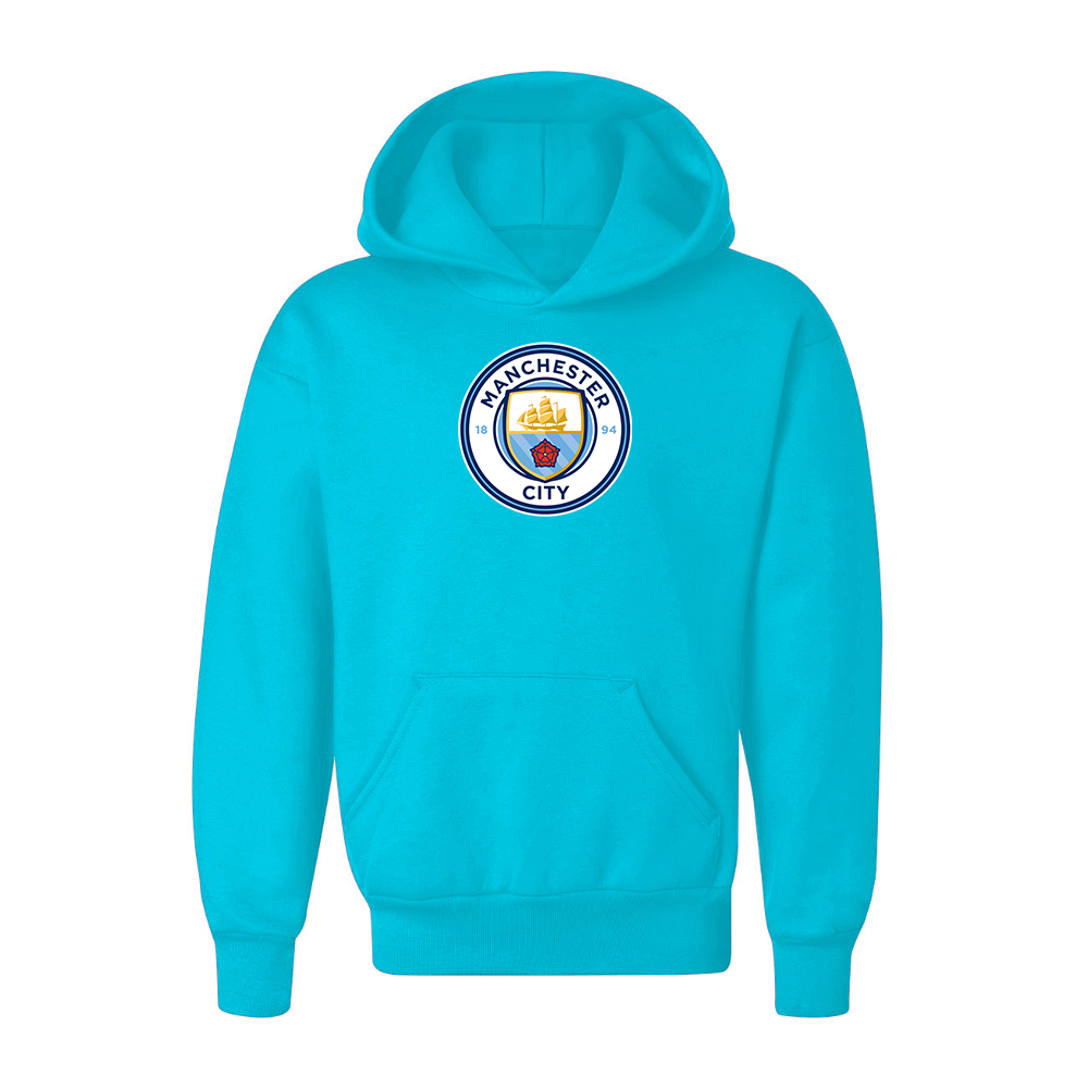 Youth Kids Manchester City Soccer Pullover Hoodie