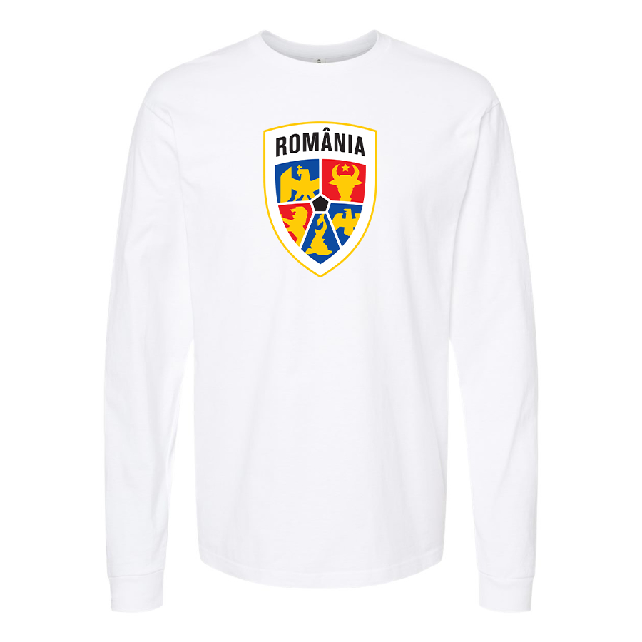 Men's Romania National Soccer Team Long Sleeve T-Shirt