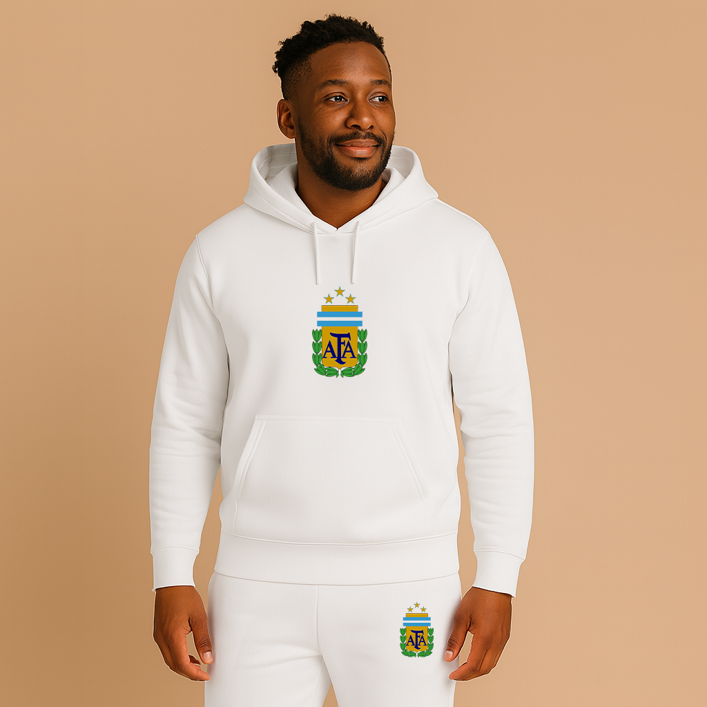Men's Argentina National Soccer Team Logo Hoodie Joggers Set