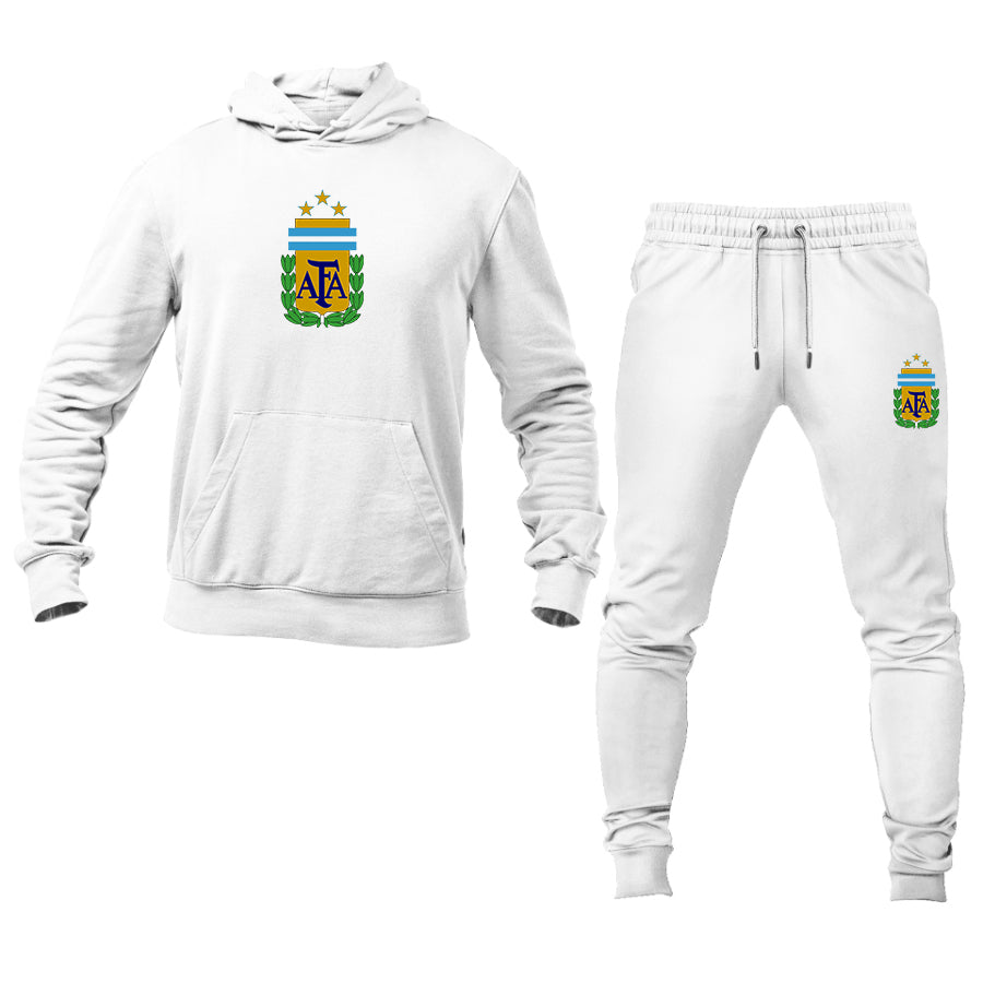 Men's Argentina National Soccer Team Logo Hoodie Joggers Set