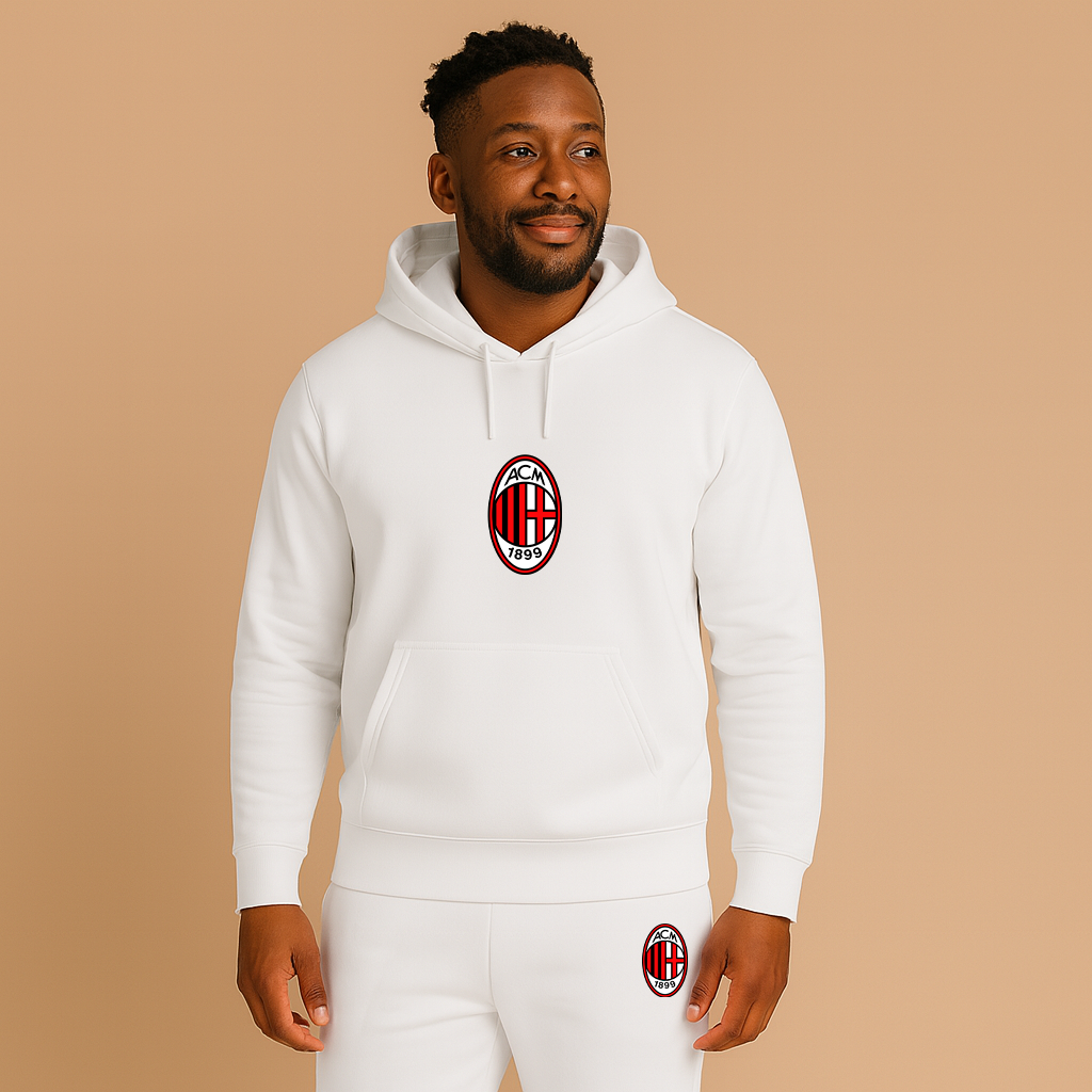 Men’s AC Milan Soccer Logo Hoodie Joggers Set