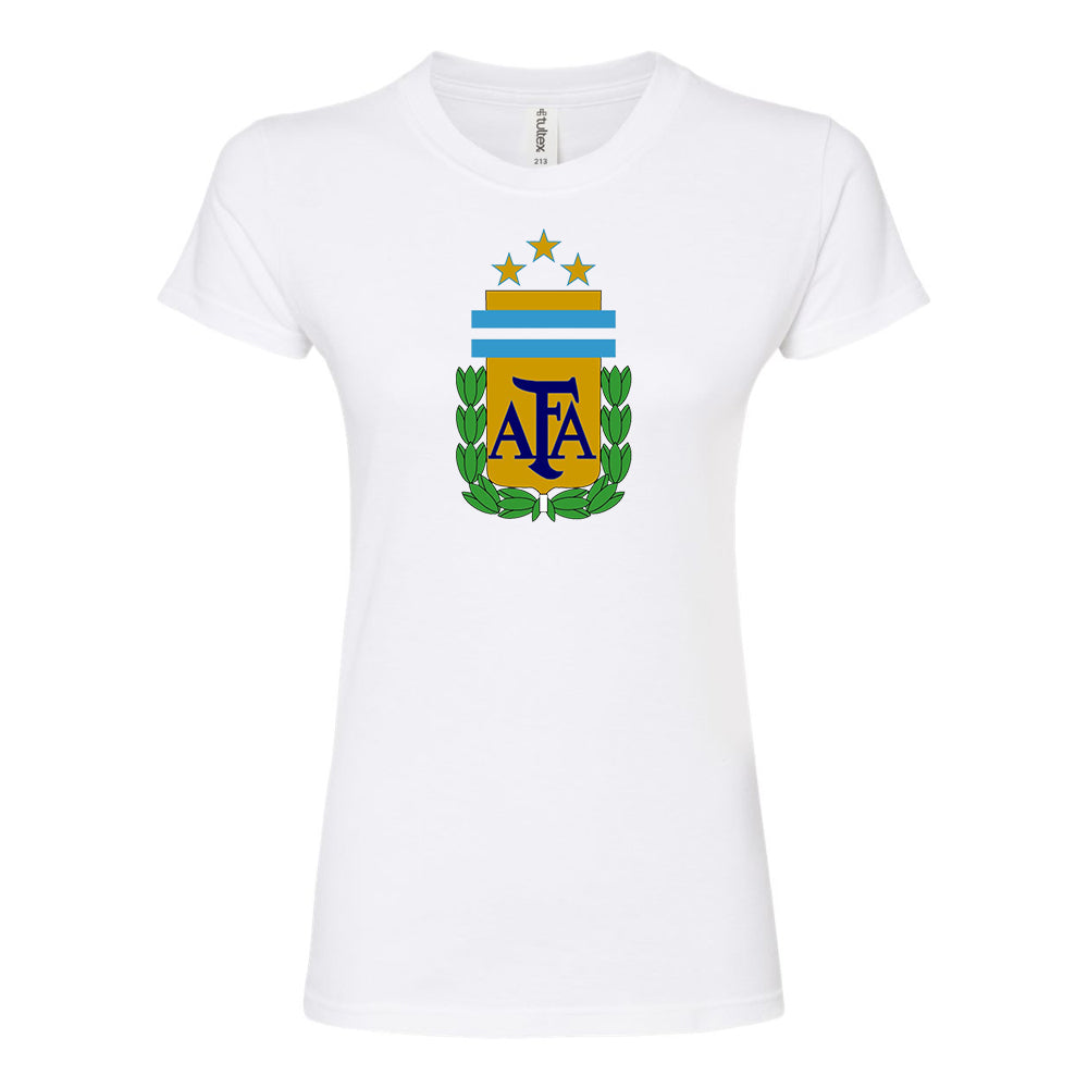 Women's Argentina National Soccer Team Round Neck T-Shirt