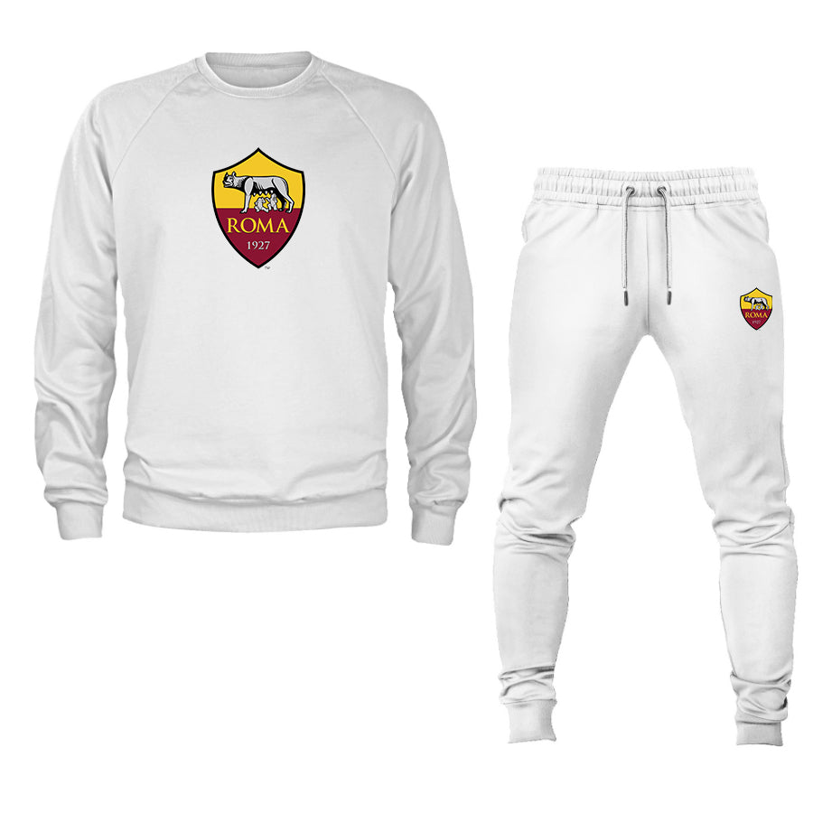 Men's AS Roma FC Logo Crewneck Sweatshirt Joggers Suit