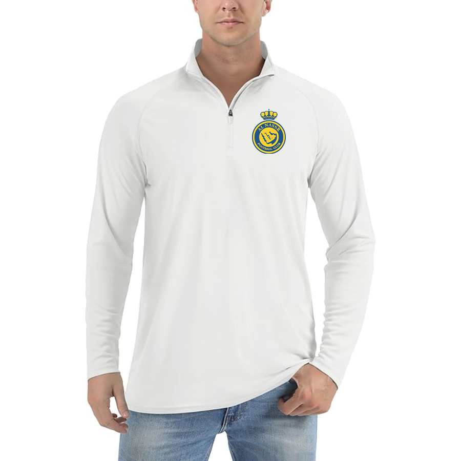 Men’s Al Nassr FC - Lightweight Quarter-Zip Athletic Shirt – Long Sleeve Performance Wear