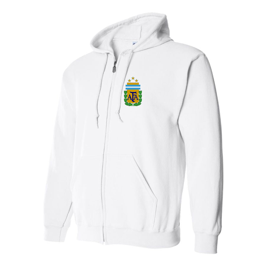 Men's Argentina National Soccer Team Zipper Hoodie