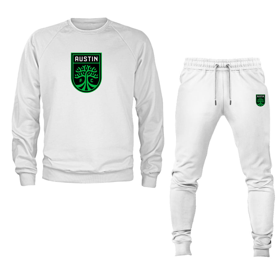 Men's Austin FC Logo Crewneck Sweatshirt Joggers Suit