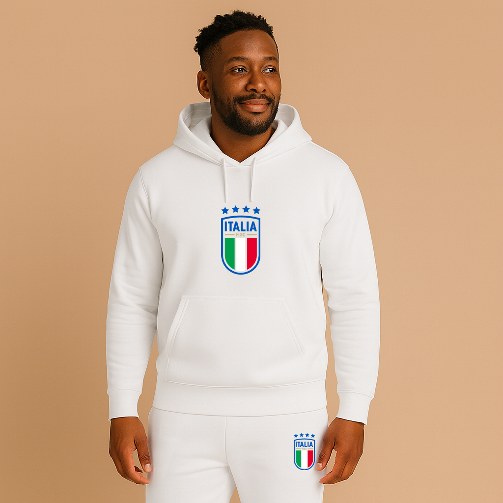Men's Italy National Soccer Team Hoodie Joggers Set