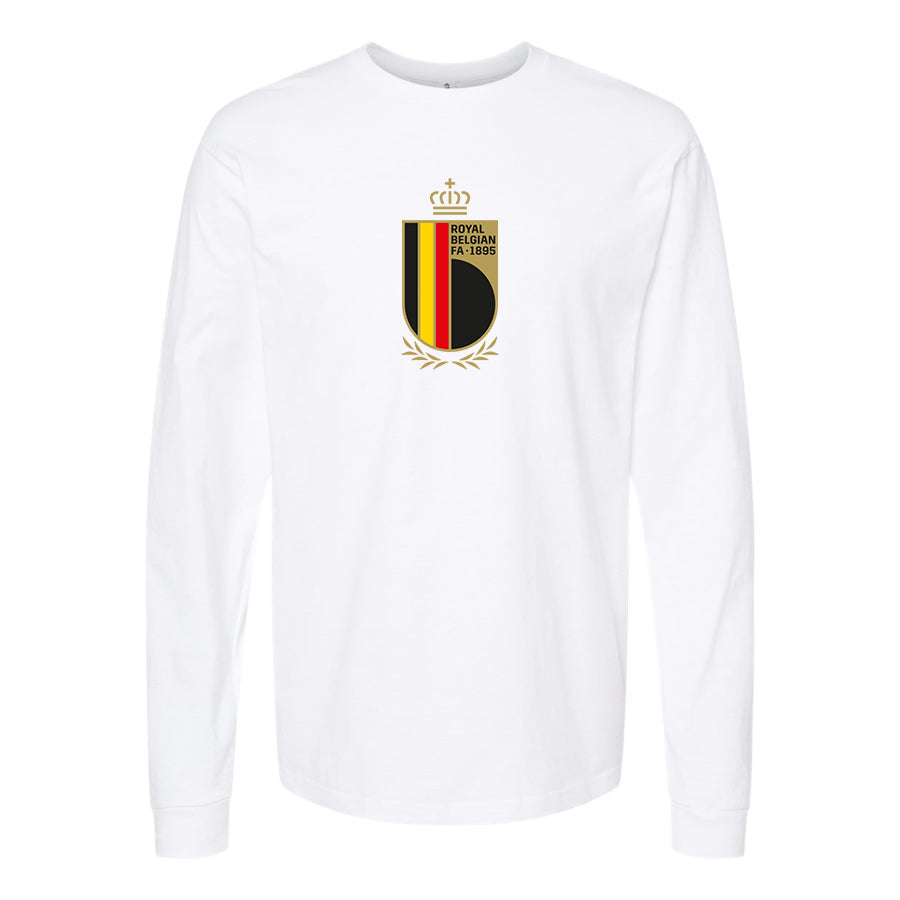 Youth Kids Belgium National Soccer Team Long Sleeve T-Shirt