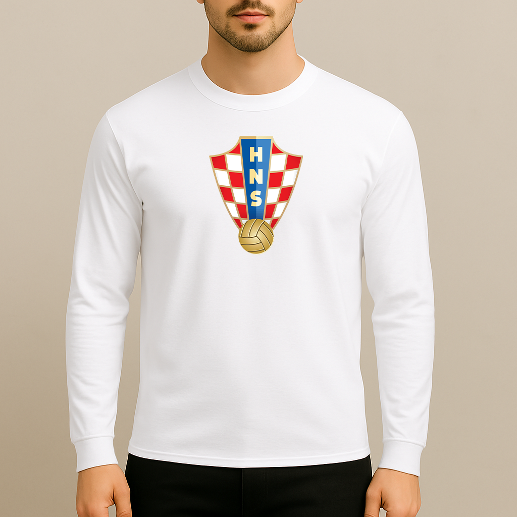 Men's Croatia National Soccer Team Long Sleeve T-Shirt