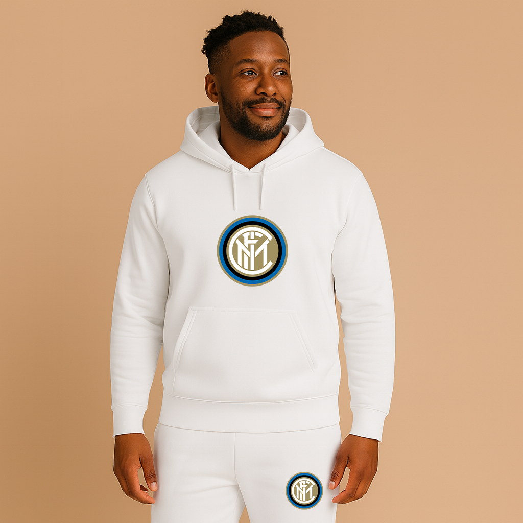 Men's Inter Milan Soccer Logo Hoodie Joggers Set