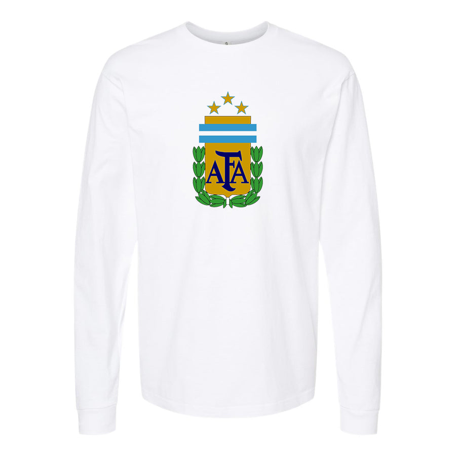 Men's Argentina National Soccer Team Cotton Long Sleeve T-Shirt