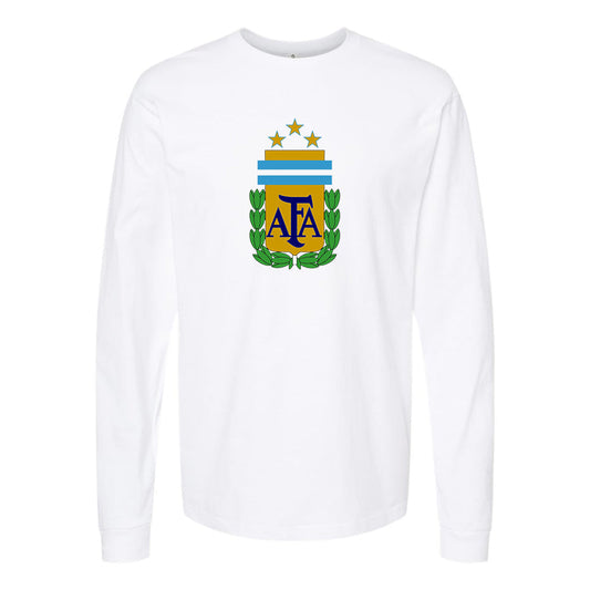 Men's Argentina National Soccer Team Cotton Long Sleeve T-Shirt