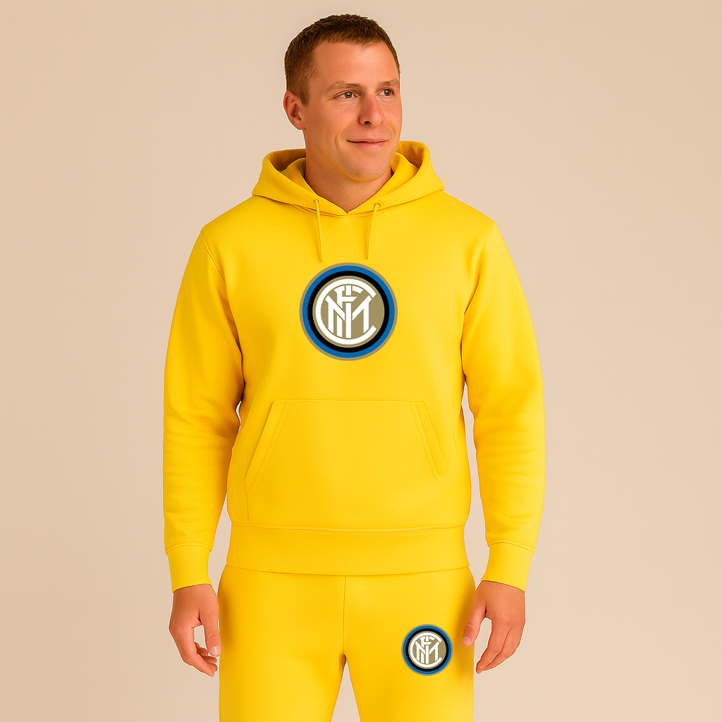 Men's Inter Milan Soccer Logo Hoodie Joggers Set